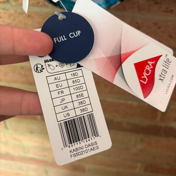 New Fantasie Kabini Oasis Underwire Gathered Full Cup Bikini Top Size 38D Blue - Picture 4 of 4